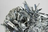 Metallic Stibnite Crystal Sprays On Matrix - Xikuangshan Mine, China #175927-1